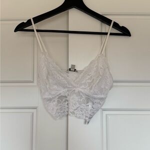 Guess White Lace Crop Top